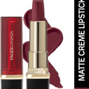FACES CANADA Comfy Matte Creme Lipstick | Long Stay | Intense Color | One Stroke Application(Sip Of Wine 06, 4.2 g)