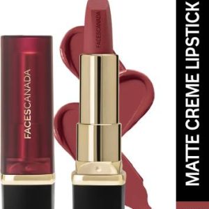 FACES CANADA Comfy Matte Creme Lipstick | Long Stay | Intense Color | One Stroke Application(Keeping It Real 18, 4.2 g)