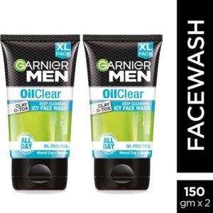 Garnier Men Oil Clear Deep Cleansing, with Menthol and Mineral Clay Face Wash(300 g)