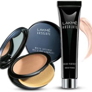 Lakme Absolute White-Intense Wet & Dry Compact, Golden Med03+Blur Perfect Makeup Primer(2 Items in the set)
