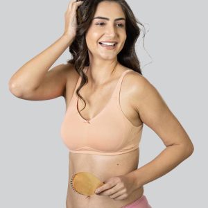 Women T-Shirt Non Padded Bra(Beige)