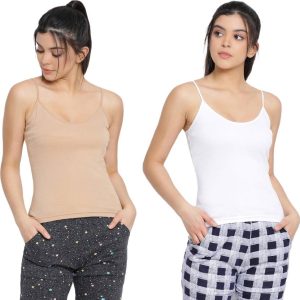 Lyra Women Multicolor Camisole white & skin