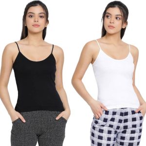 Women Multicolor Camisole Black & White