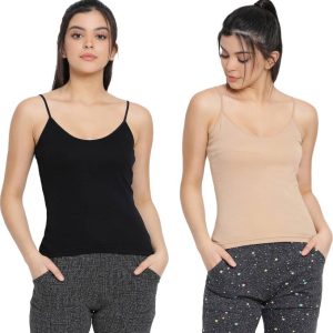 Lyra Women Multicolor Camisole Black & Skin