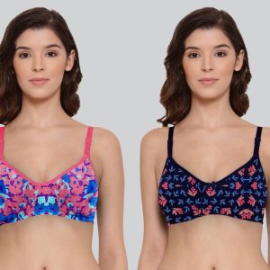 Lyra Pack of 2 Women Everyday Non Padded Bra(Dark Blue)