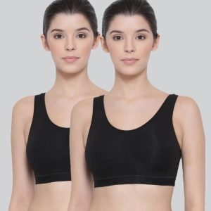 Lyra Pack of 2 Women Sports Non Padded Bra(White)