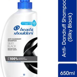 HEAD & SHOULDERS Silky Black Anti-Dandruff Shampoo for Dry or Frizzy Hair(650 ml)