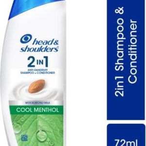 HEAD & SHOULDERS 2-in-1 Cool Menthol Anti Dandruff Shampoo + Conditioner With Almond Milk(72 ml)