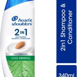 HEAD & SHOULDERS 2-in-1 Cool Menthol Anti Dandruff Shampoo + Conditioner With Almond Milk(340 ml)