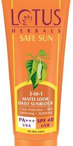 LOTUS HERBALS Sunscreen - SPF 40 PA+++ SafeSun 3in1 Matte look daily Tinted sunscreen|SPF 40 PA+++|BB glow??(100 g)