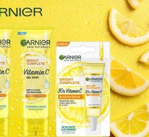 GARNIER SKIN NATURALS BRIGHT COMPLETE VITAMIN C 2pcs GEL FACE WASH-50g + 30x BOOSTER FACE SERUM-7ml(3 Items in the set)