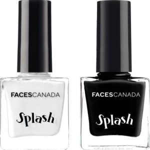 FACES CANADA Splash Nail Pack Of 2 Combo - White O White + Black Beauty White O White + Black Beauty