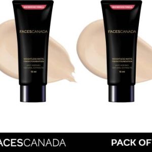 FACES CANADA Weightless Matte Finish Foundation | Lightweight | Anti-Ageing | Flawless Finish Foundation(Beige, 15 ml)