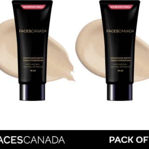 FACES CANADA Weightless Matte Finish Foundation | Lightweight | Anti-Ageing | Flawless Finish Foundation(Medium Natural, 15 ml)