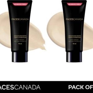 FACES CANADA Weightless Matte Finish Foundation | Lightweight | Anti-Ageing | Flawless Finish Foundation(Ivory, 15 ml)