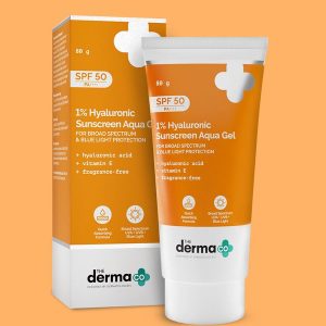 The Derma Co 1% Hyaluronic Sunscreen Aqua Gel with SPF 50 & PA++++ - 80g