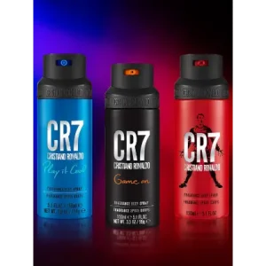 CRISTIANO RONALDO Set Of 3 CR7 Play it Cool + Game On Body Spray Combo Set 300ml