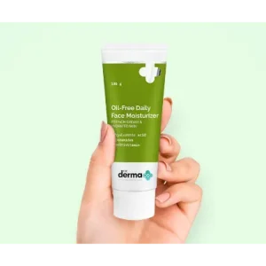 The Derma Co Oil-Free Daily Face Moisturizer With Hyaluronic Acid, Ceramides & Multivitamins for Non-Greasy & Hydrated Skin - 100g