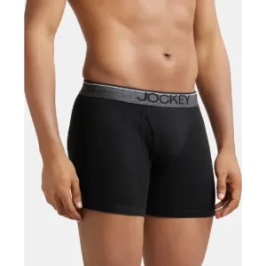Jockey Super Combed Cotton Rib Solid Boxer Brief with Ultrasoft and Durable Waistband
