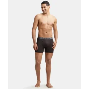 Jockey Super Combed Cotton Rib Solid Boxer Brief with Ultrasoft and Durable Waistband - Brown