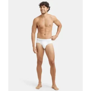 Jockey Tencel Micro Modal Elastane Stretch Solid Brief with StayFresh Properties - White