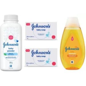 JOHNSON'S Baby Powder 200 gm , Shampoo 200 ml and Soap 75 gm × 2