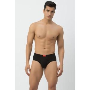 John Players Classic Cotton Brief in Black with Inner Elastic
