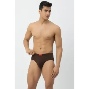 John Players Classic Cotton Brief in Chocolate Brown with Inner Elastic