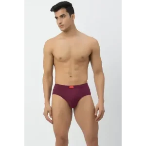 John Players Classic Cotton Brief in Wine Colour with Inner Elastic