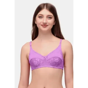 Zivame Exotica Lingerie Single Layered Non Wired Medium Coverage Lace Bra Bra - Purple