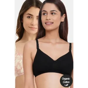 Zivame InnerSense Padded Non-Wired Full Coverage Maternity / Nursing Bra (Pack of 2) - Multicolor