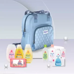 JOHNSON'S BABY Gift Pack with Daily Essential products & a Premium Maternity Bag