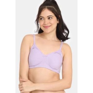 Zivame Rosaline Double Layered Non Wired 3/4Th Coverage T-Shirt Bra - Pastel Lilac