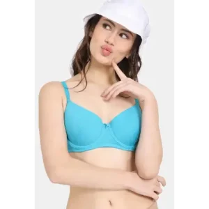 Zivame  Rosaline Padded Wired Medium Coverage T-Shirt Bra - Blue Bird
