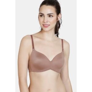 Zivame At Work Padded Non Wired 3/4Th Coverage T-Shirt Bra - Beaver Fur
