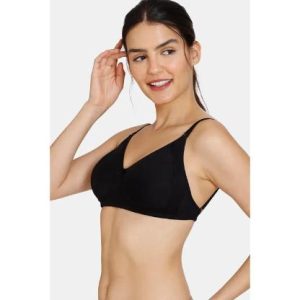 Zivame Beautiful Basics Double Layered Non Wired 3/4Th Coverage Backless Bra - Anthracite
