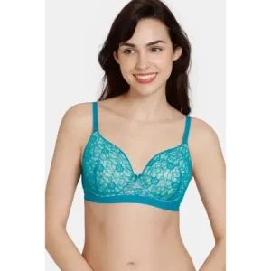 Zivame Beautiful Basics Padded Wired 3/4Th Coverage Lace Bra - Exotic Plume