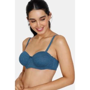 Zivame Beautiful Basics Padded Wired 3/4th Coverage Strapless Bra - Gibraltar Sea