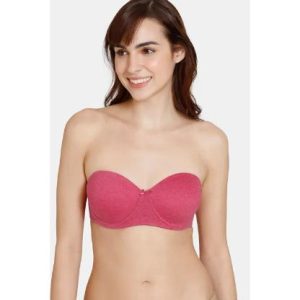 Zivame Beautiful Basics Padded High Wired 3/4th Coverage Strapless Bra - Virtual Pink