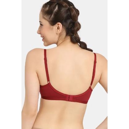 Zivame Rosaline Everyday Double Layered Non Wired 3/4th Coverage T-Shirt Bra - Sundried Tomato - Image 3