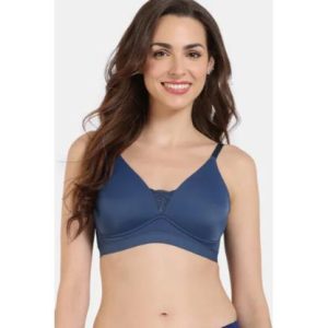 Zivame Beautiful Basics Padded Non Wired 3/4Th Coverage T-Shirt Bra - Sargasso Sea
