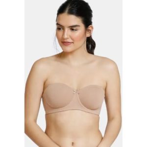 Zivame Padded Wired 3/4Th Coverage Strapless Bra - Skin