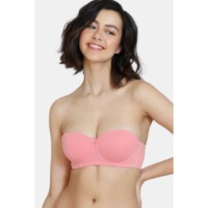 Zivame Beautiful Basics Padded Wired Medium Coverage Strapless Bra - Mauveglow