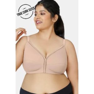 Zivame True Curv Cotton Laminated Non Wired Full Coverage Minimiser Bra - Skin
