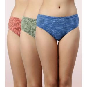 Enamor The Cotton Classic Hipster Panty | Antimicrobial And Stain Release Finish | 100% Cotton -Pack Of 3-Assorted Pack-Color and Print May Vary | CH03