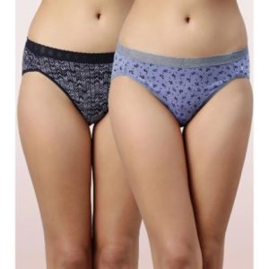 Enamor French Brief Hipster Panty | Antimicrobial And Stain Release Finish | Cotton Spandex- Pack Of 2-Assorted Pack-Color and Print May Vary | CH06
