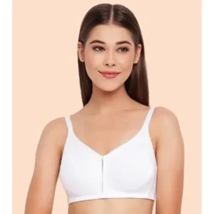 Enamor Fab-Cool AB75 M-frame Jiggle Control Full Support Stretch Cotton Bra for Women- Full Coverage, Non Padded and Wirefree - White