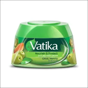 Vatika Nourish & Protect Styling Hair Cream With Almond, Olive, Henna - 140 Ml