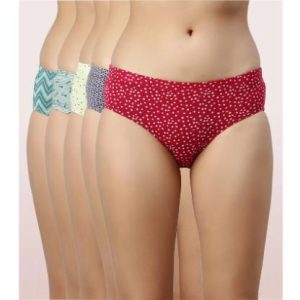 Enamor The Stretch Cotton Hipster Panty | Antimicrobial And Stain Release Finish | Cotton Spandex -Assorted-Pack Of 5-Colors And Print May Vary | CR17