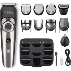 VEGA 9 in 1 Pro Multi Grooming Trimmer for Men, (VHTH-32) Trimmer 150 min Runtime 40 Length Settings (Black)#JustHere